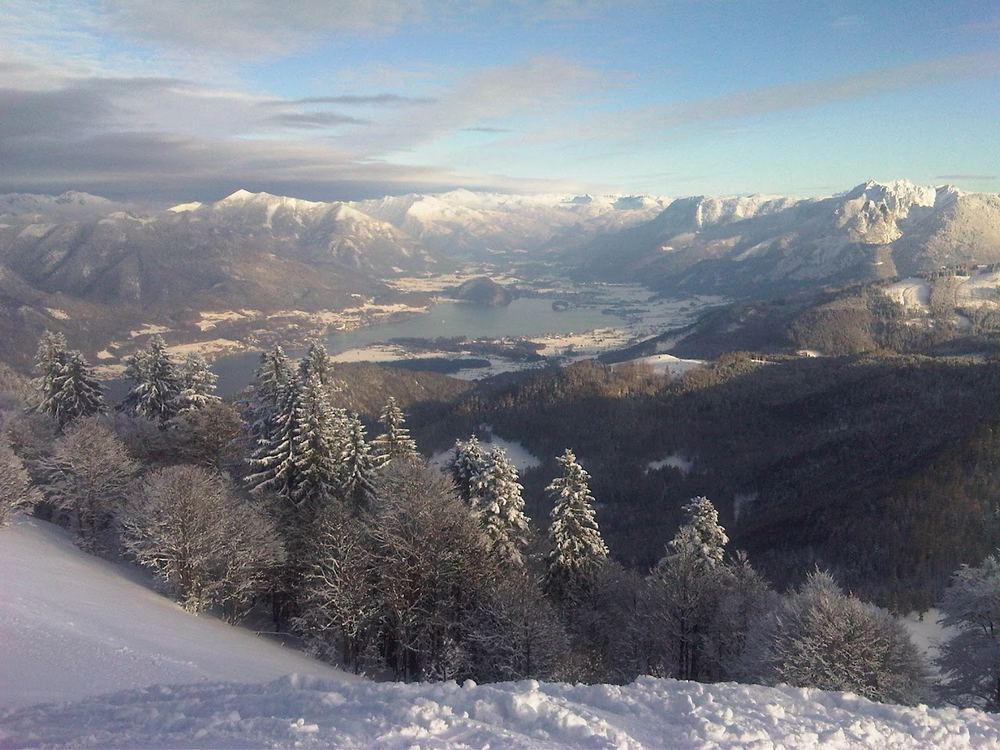 Blick vom Gipfel auf den Wolfgangsee: